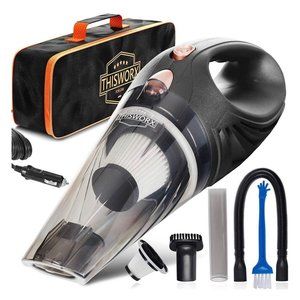 THISWORX Car Vacuum Cleaner - Portable, High Power, Mini Handheld Vacuum w/ 3 At